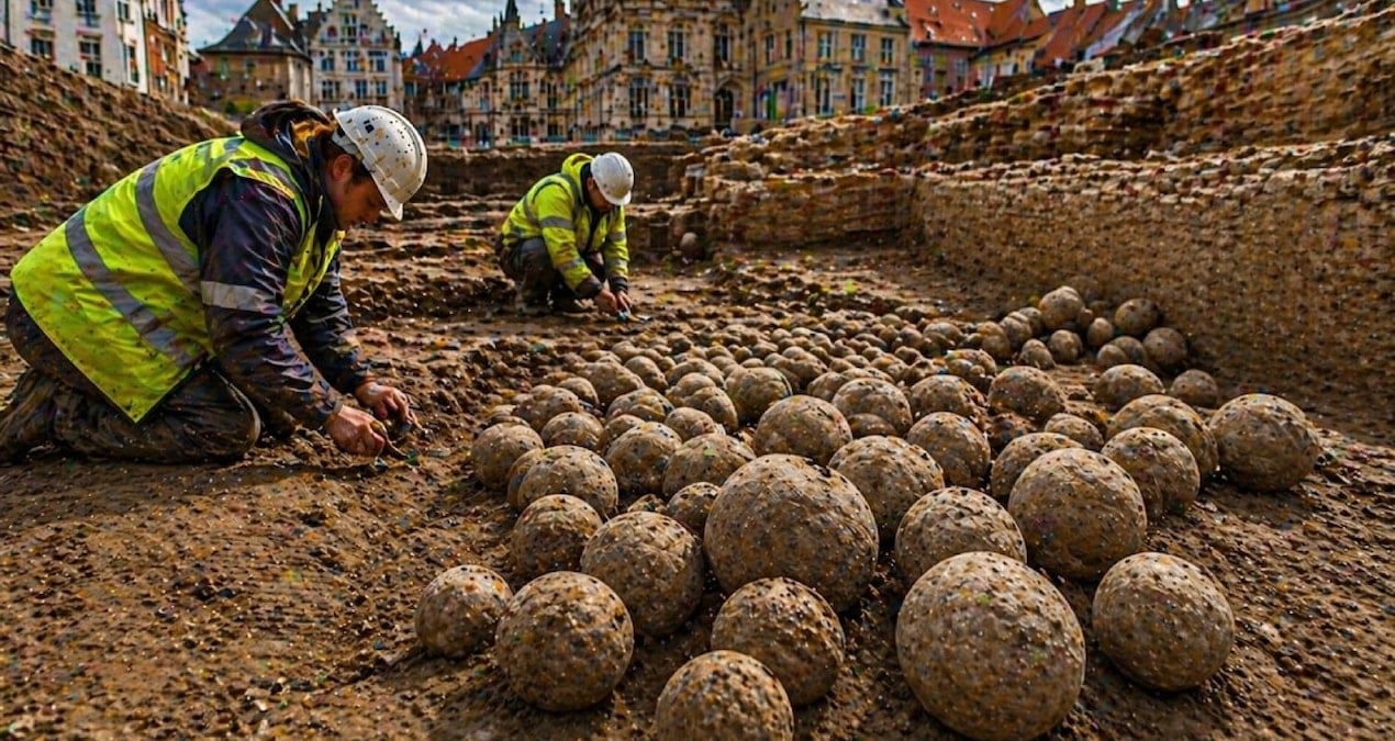 İnşaat Kazısında Tarihi Gülleler Bulundu: 500’den Fazla Top Güllesi Keşfedildi